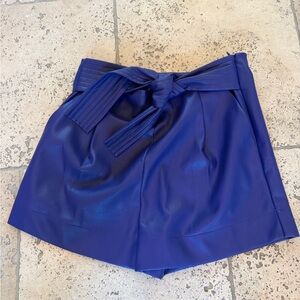 Marie Oliver Pixie indigo purple belted faux leather shorts sz 6